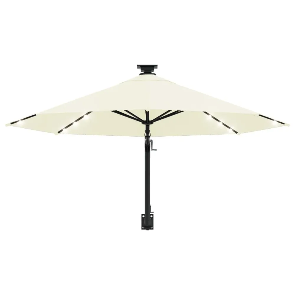 Luminária de Parede Externa Guarda-sol para jardim de parede com luzes LED 300 cm areia