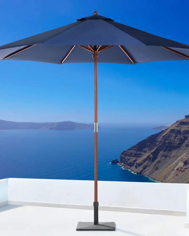 Projetor de Jardim Guarda-sol de jardim de madeira ⌀ 270 azul marinho TOSCANA
