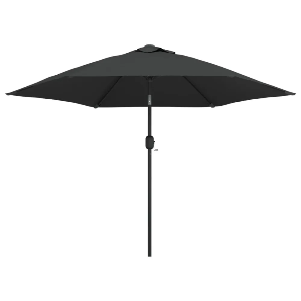 Refletor LED Solar Guarda-sol exterior com luzes LED e poste ço 300 cm antracite