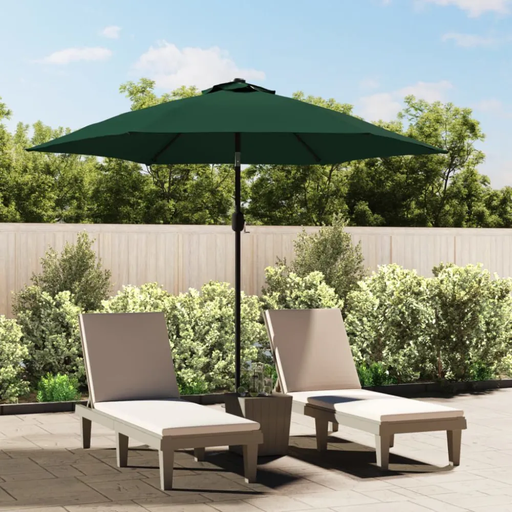 Resistente à Intempérie Guarda-sol de jardim cantilever com luzes LED 3 m verde