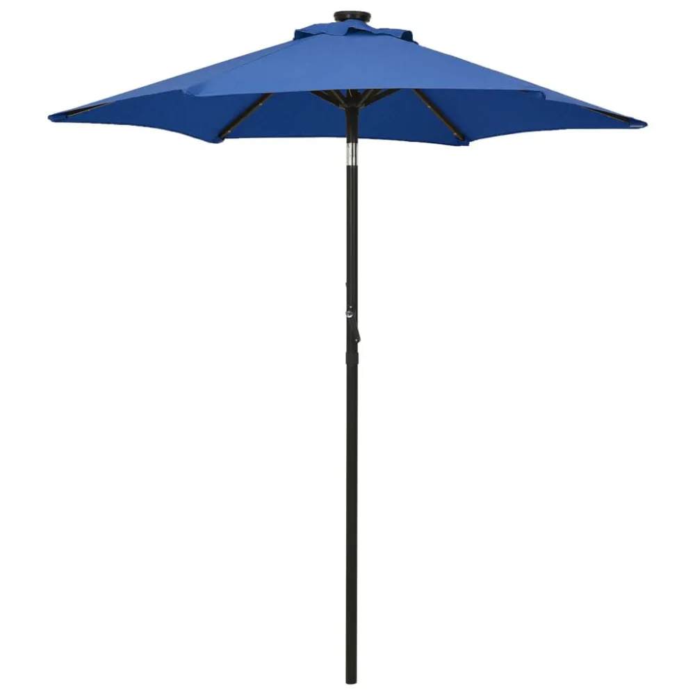 Resistente à Intempérie Guarda-sol de jardim com luzes LED 200x211cm alumínio azul-ciano