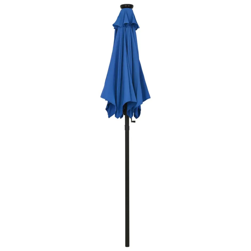 Resistente à Intempérie Guarda-sol de jardim com luzes LED 200x211cm alumínio azul-ciano