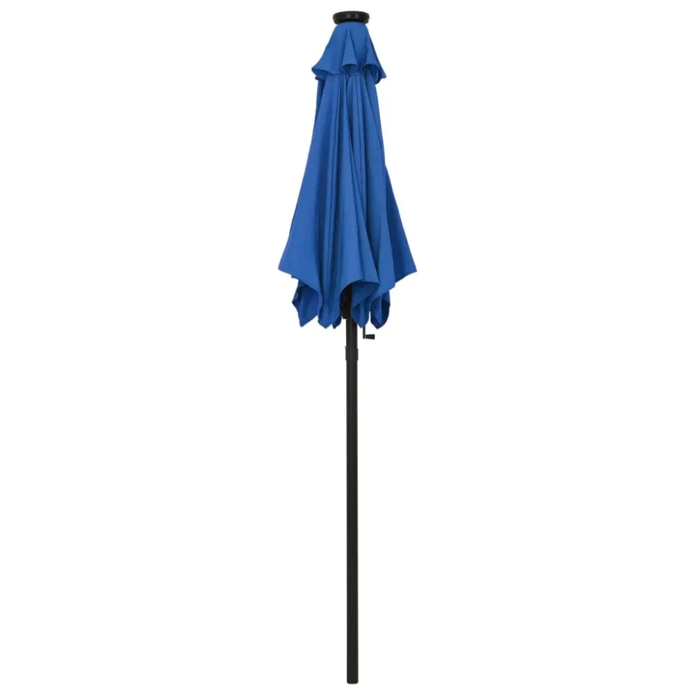 Resistente à Intempérie Guarda-sol de jardim com luzes LED 200x211cm alumínio azul-ciano