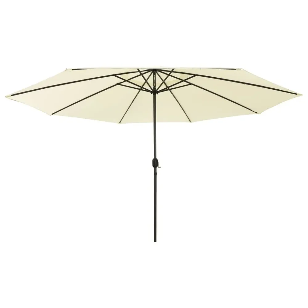Resistente à Intempérie Guarda-sol de jardim com luzes LED 400 cm areia