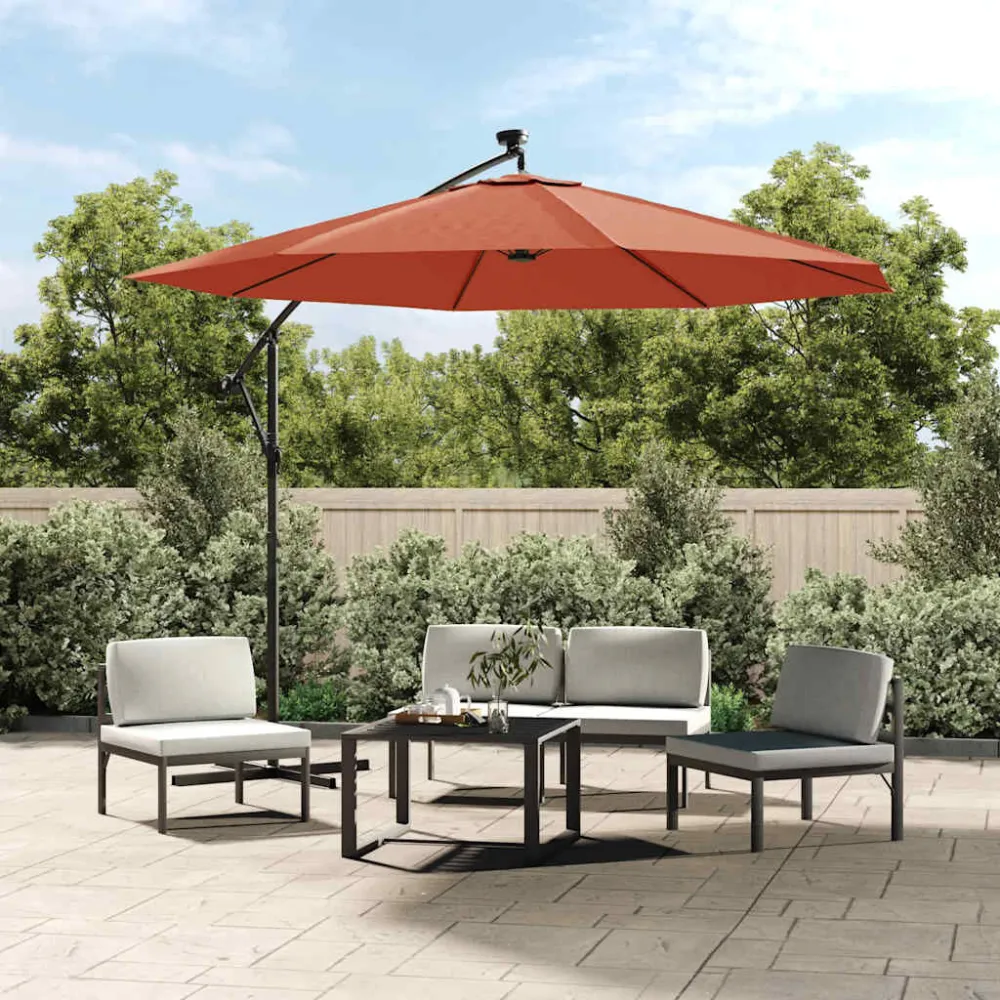 Spot de Embutir Guarda-sol cantilever de jardim luzes LED/poste ço terracotta