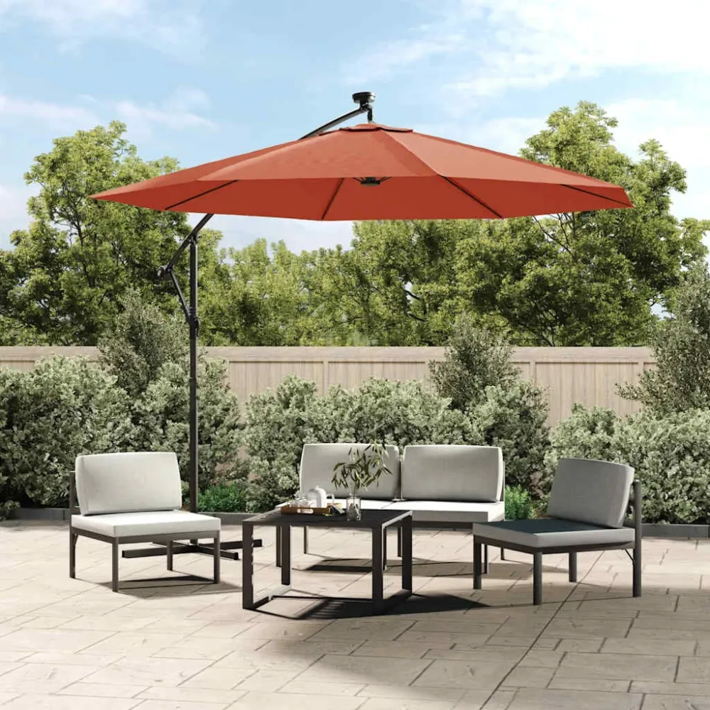 Spot de Embutir Guarda-sol cantilever de jardim luzes LED/poste ço terracotta