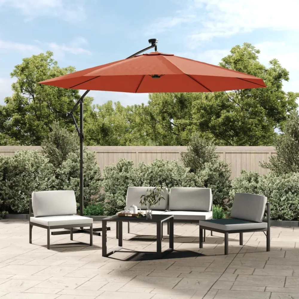Spot de Embutir Guarda-sol cantilever de jardim luzes LED/poste ço terracotta