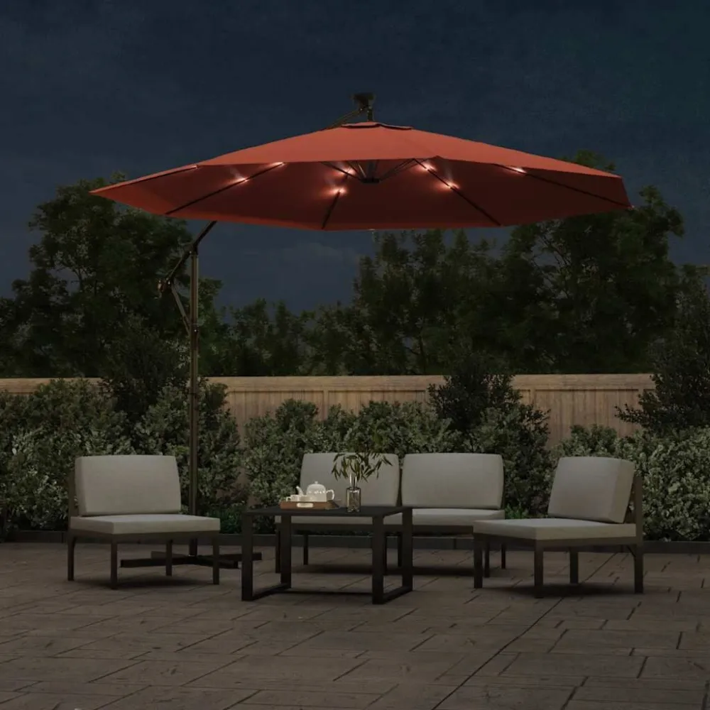 Spot de Embutir Guarda-sol cantilever de jardim luzes LED/poste ço terracotta
