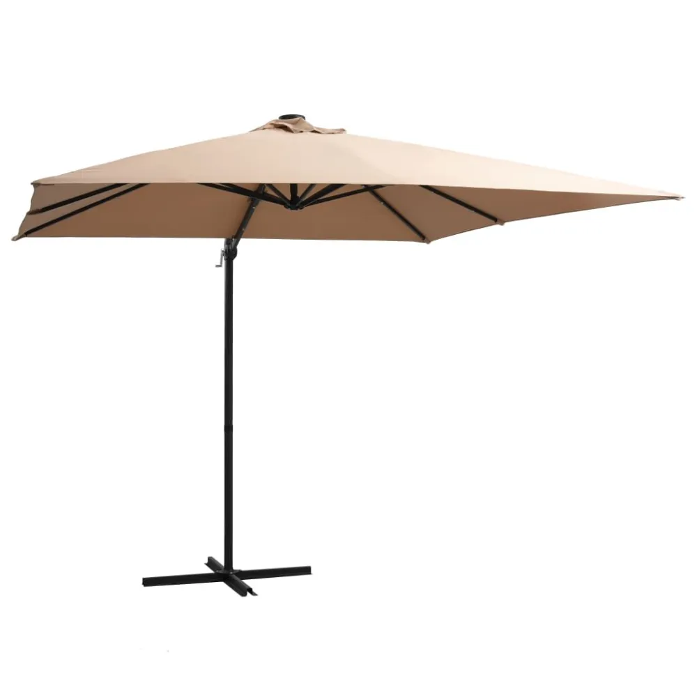 Spot de Embutir Guarda-sol cantilever luzes LED/poste ço cinzento-acastanhado