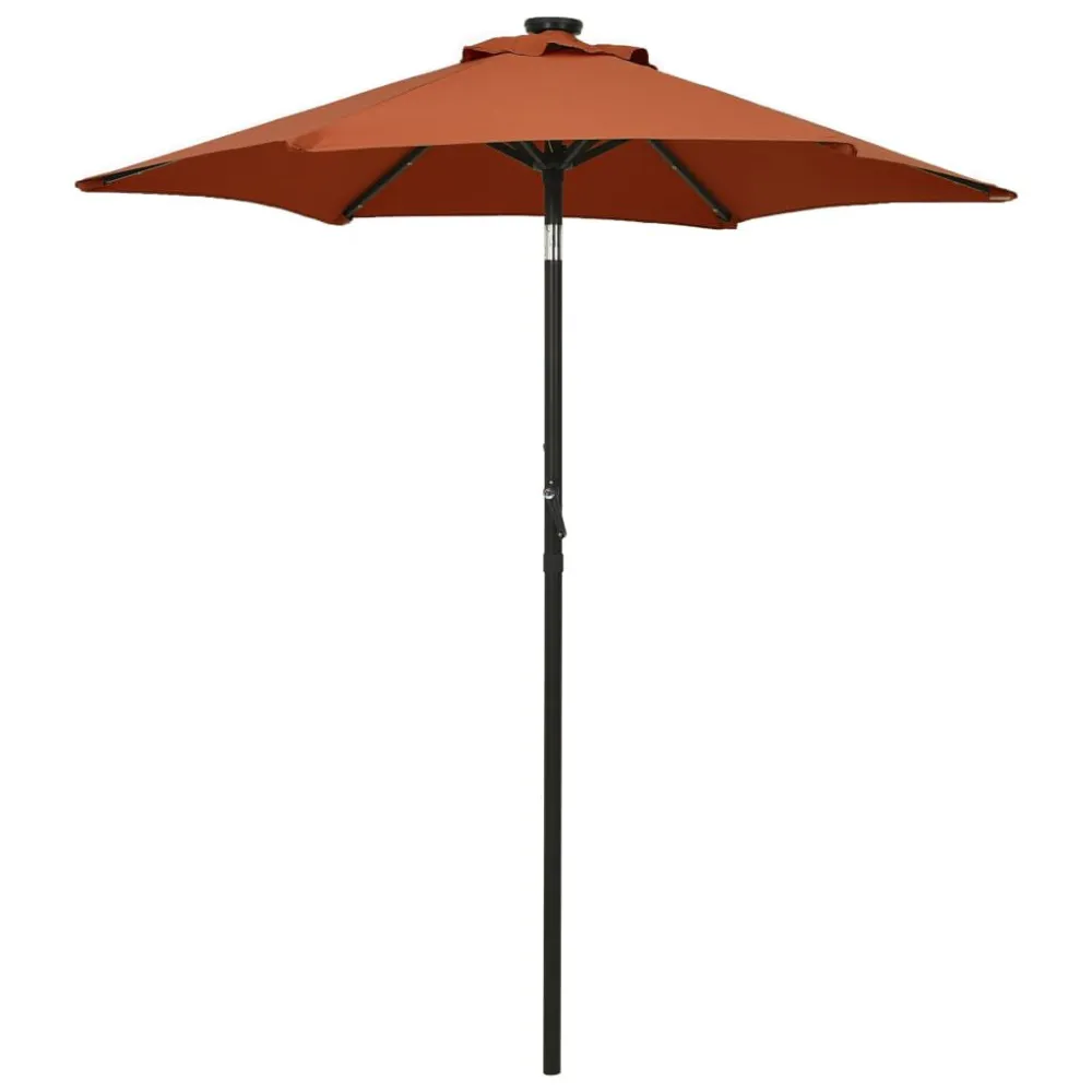 Spot de Embutir Guarda-sol de jardim com luzes LED 200x211 cm alumínio terracota