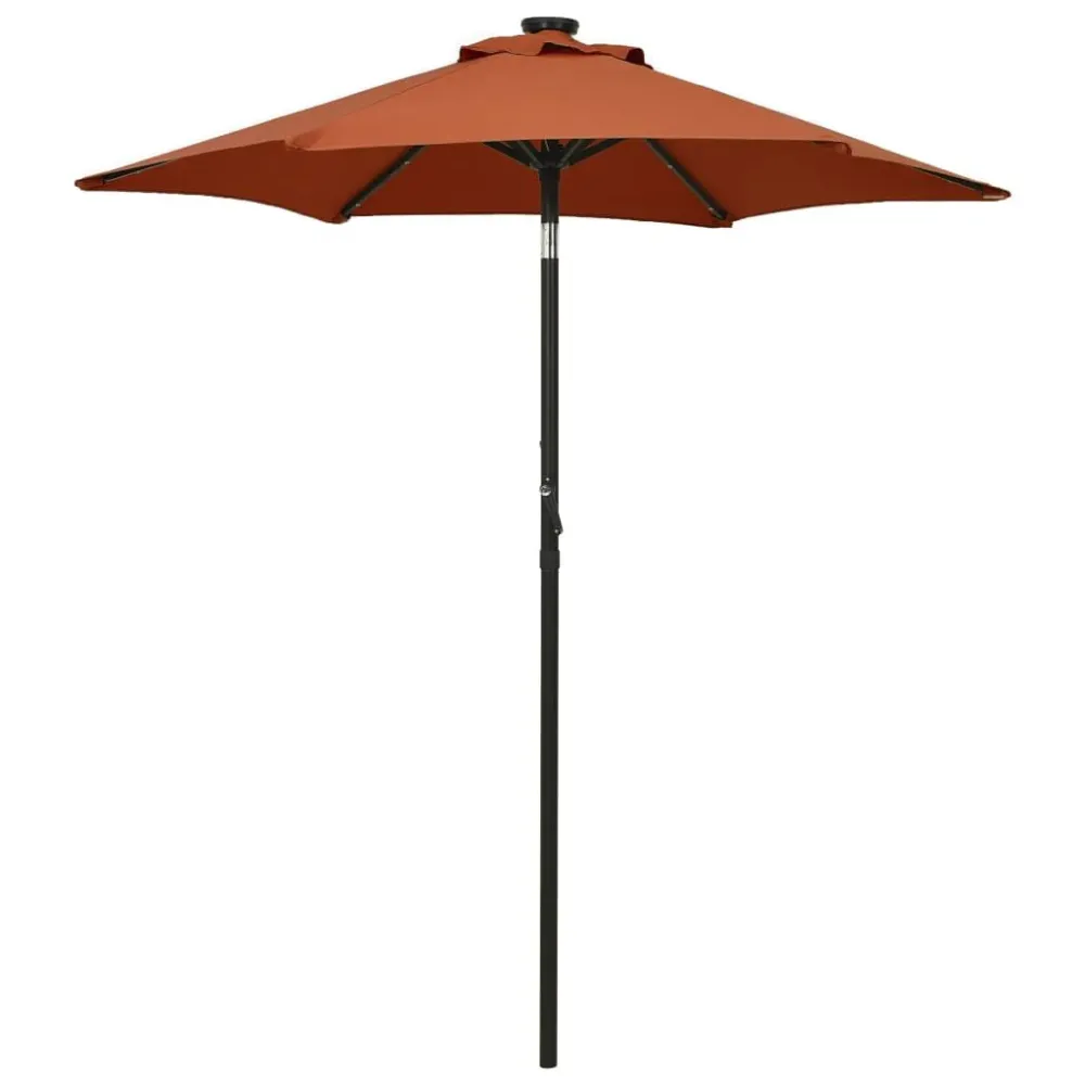 Spot de Embutir Guarda-sol de jardim com luzes LED 200x211 cm alumínio terracota