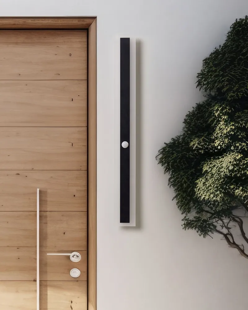 Candeeiro de parede LED com sensor de movimento preto 80 cm SAVANE