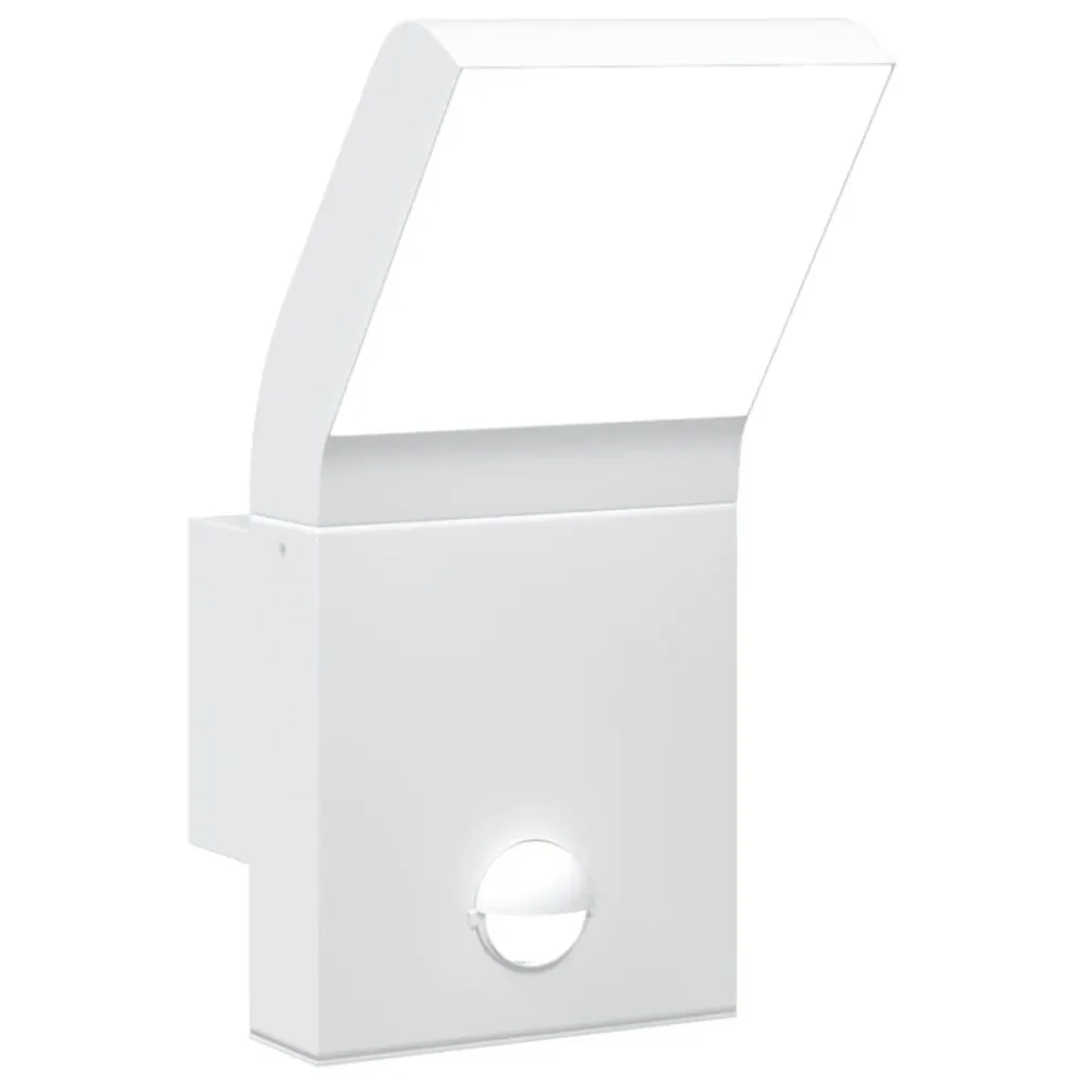 Candeeiro parede LED exterior com sensor alumínio fundido branco