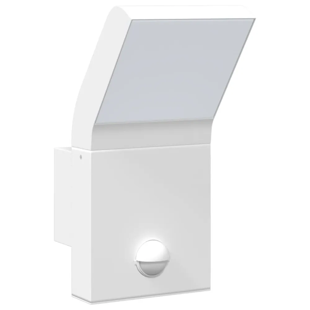 Candeeiro parede LED exterior com sensor alumínio fundido branco
