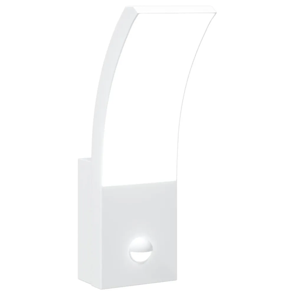 Candeeiro parede LED exterior com sensor alumínio fundido branco