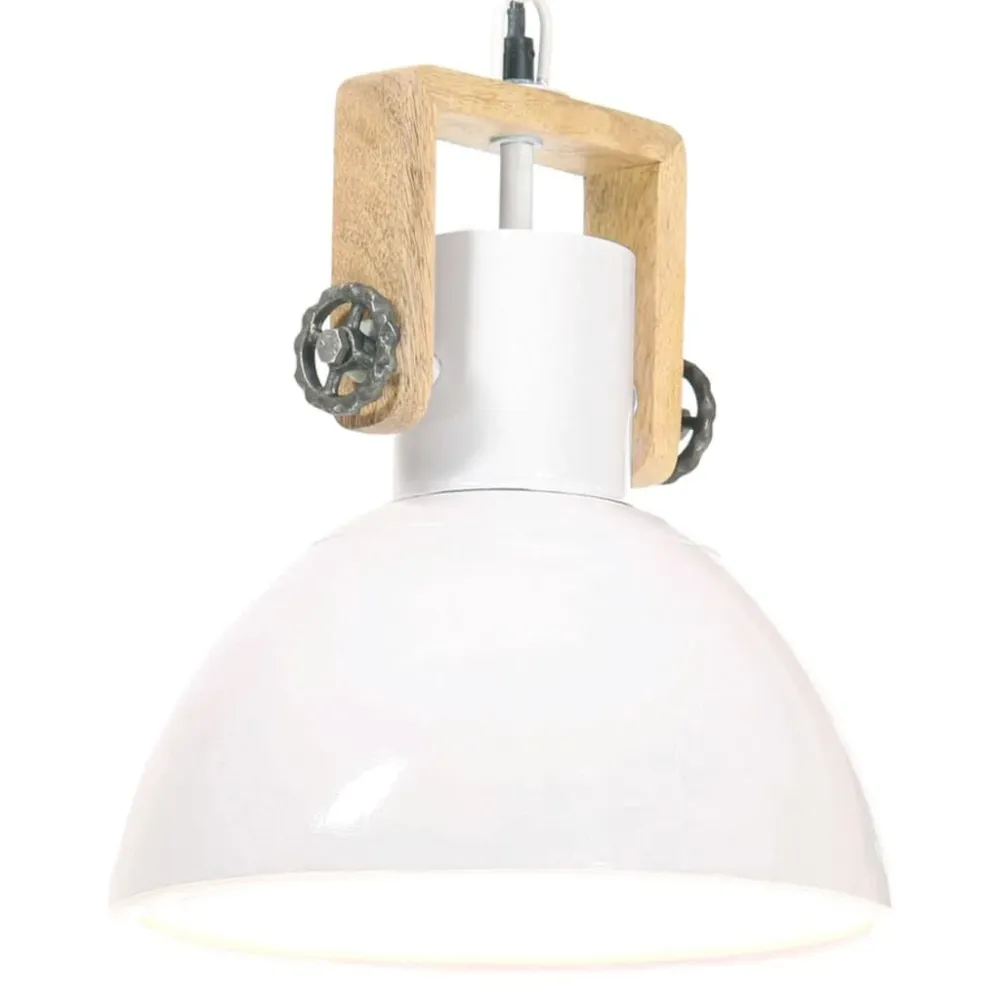 Candeeiro suspenso industrial redondo 25 W 30 cm E27 branco