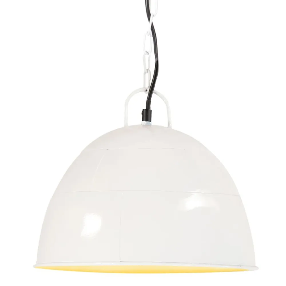 Candeeiro suspenso retró indust. redondo 25W 31cm E27 branco