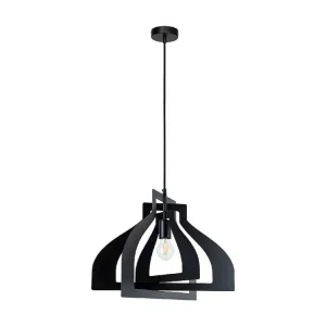 Lâmpada de Suspensão Justyna, Preto, 53x52x110 cm, EPIKASA