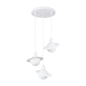 Luminárias pendentes recente de ço - 3 lichtbronnen - L.32 x H.120 cm - branco