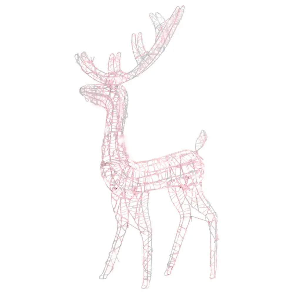 Rena decorativa de Natal 140 LEDs 120 cm acrílico branco ardente