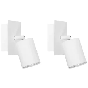 Cabo de Prolongamento Set 2 Metal Spotlights Lamps Branco TIGRIS