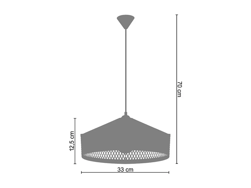 Cabo de Prolongamento Suspensão TOSEL ADONIS metálico cúpula castanho D33 x H70 cm