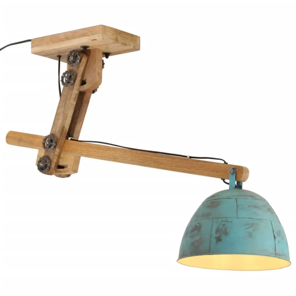 Candeeiro de teto 25 W 105x30x65-108 cm E27 azul desgastado com Sensor de Luz Diurna