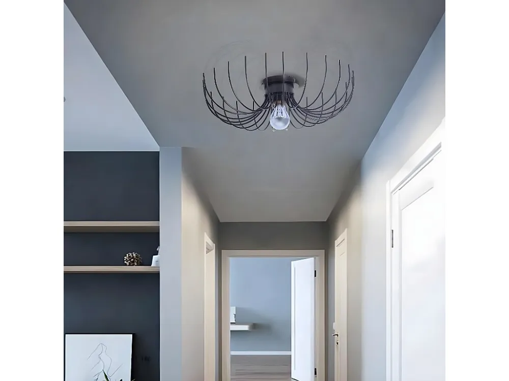 Candeeiro de Teto Carrara, Preto, 46 x 46 x 13 cm, EPIKASA para Instalação em Sanca
