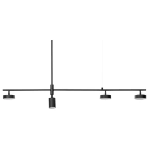 Candeeiro de teto com 4 focos LED em metálico preto FOYLE