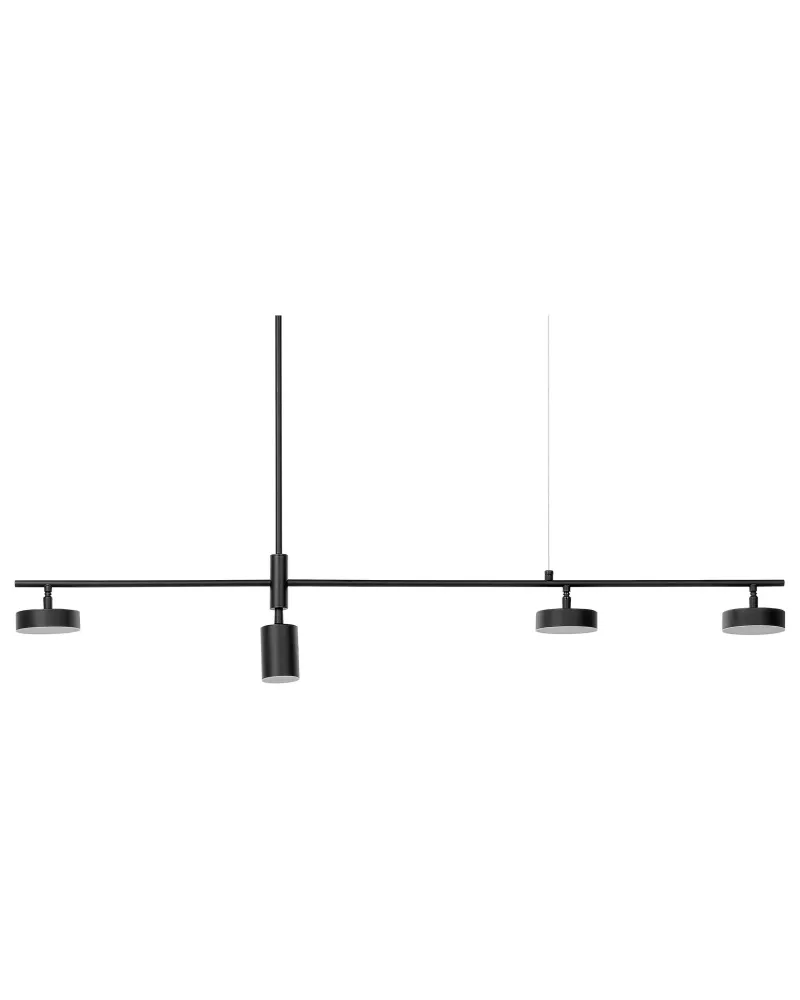 Candeeiro de teto com 4 focos LED em metálico preto FOYLE