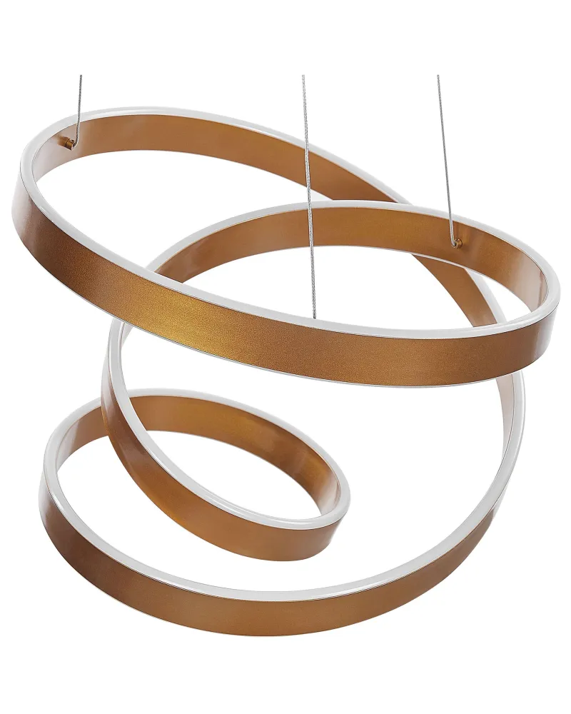 Candeeiro de teto com LED em metálico dourado WANLI (À Prova d'Água)