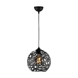 Candeeiro de teto filiforme em metálico altura regulável CELINDRA. D25 x A39/119 cm. Preto