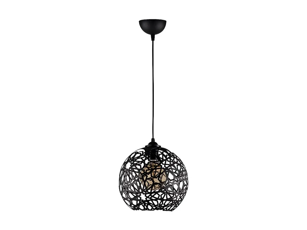 Candeeiro de teto filiforme em metálico altura regulável CELINDRA. D25 x A39/119 cm. Preto