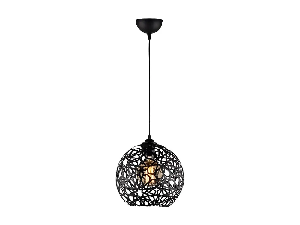 Candeeiro de teto filiforme em metálico altura regulável CELINDRA. D25 x A39/119 cm. Preto