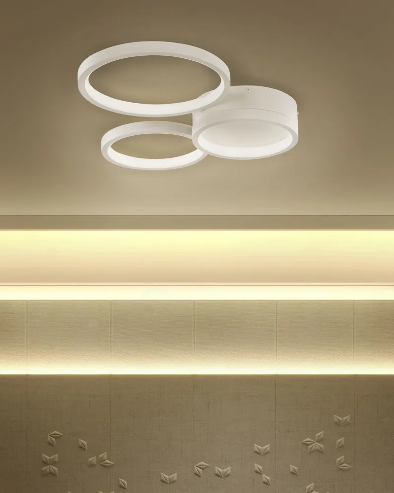Candeeiro de teto LED em metálico branco AGNAT