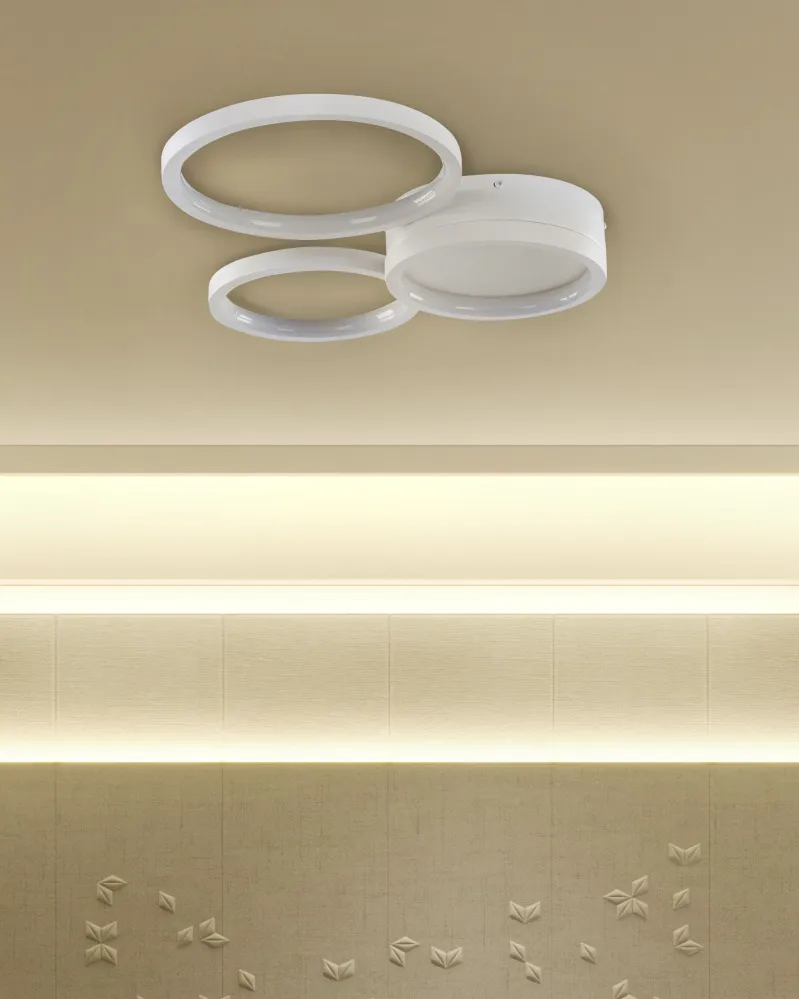 Candeeiro de teto LED em metálico branco AGNAT