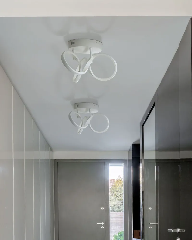 Candeeiro de teto LED em metálico branco MONGO