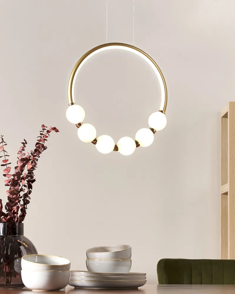 Candeeiro de teto LED em metálico dourado FANE
