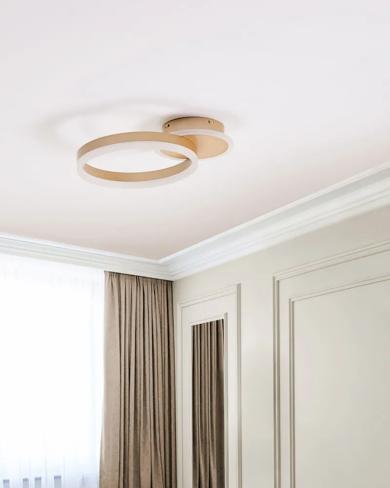 Candeeiro de teto LED em metálico dourado GLYDE