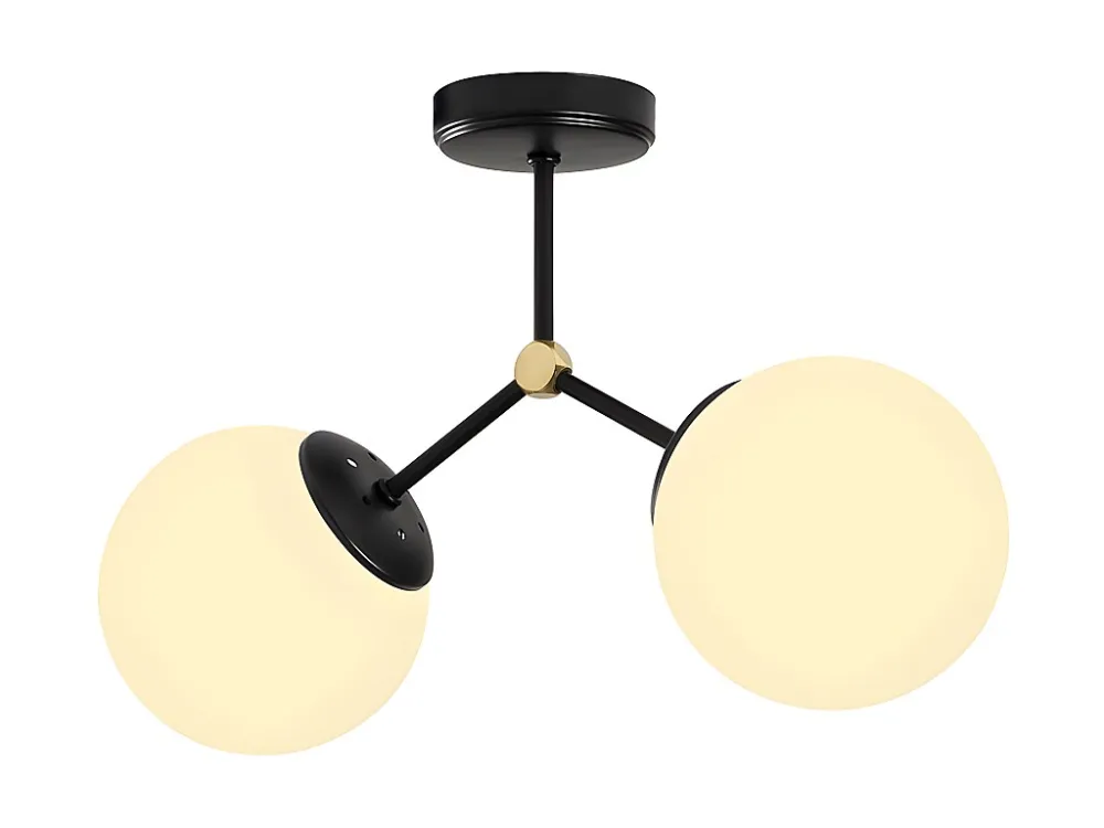 Candeeiro de teto em metálico - Candeeiro C44 x A28 cm - Preto e branco - DAMAR
