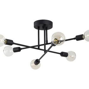 Candeeiro de teto em metálico - Candeeiro C. 64 x . 30 cm - Preto - FLOWERA para Iluminação Externa