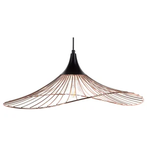 Candeeiro de teto metálico cor de cobre MAZARO com Sensor de Luz Diurna