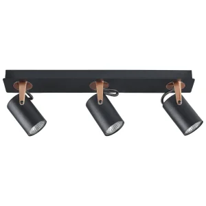 Candeeiro de teto em metálico preto e cor de cobre para 3 lâmpadas KLIP