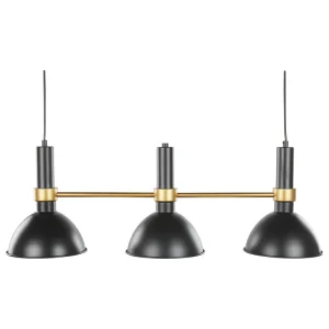 Candeeiro de teto em metálico preto e dourado BELES