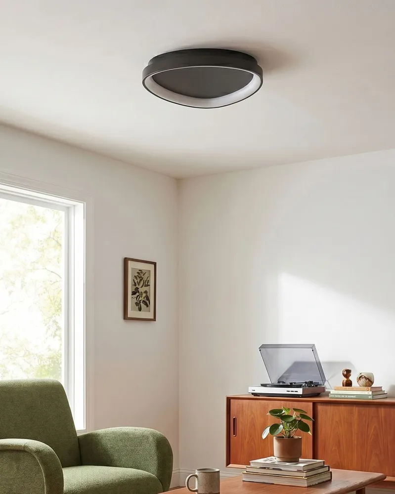 Candeeiro de teto em metálico preto NANDING para Iluminação Externa