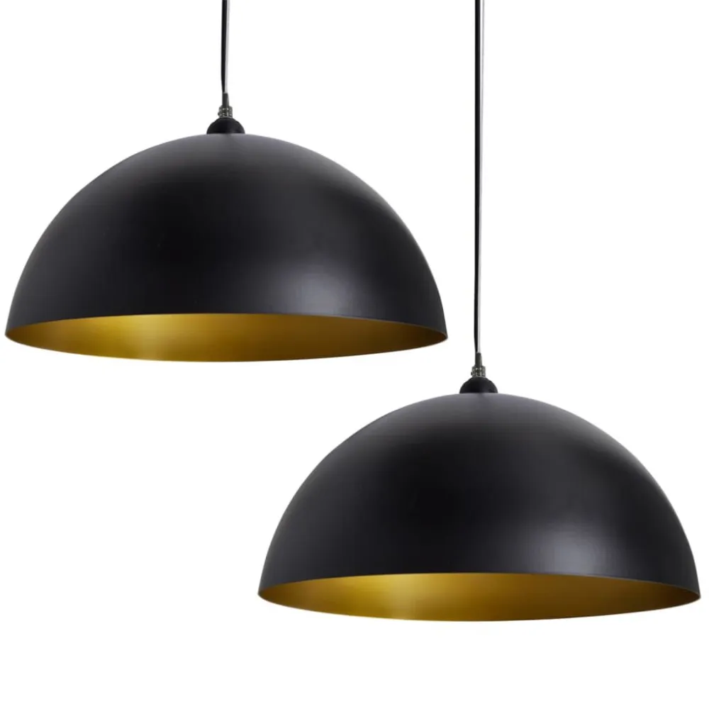 Candeeiros de teto 2 pcs altura ajustável semiesféricos preto Fácil Instalação