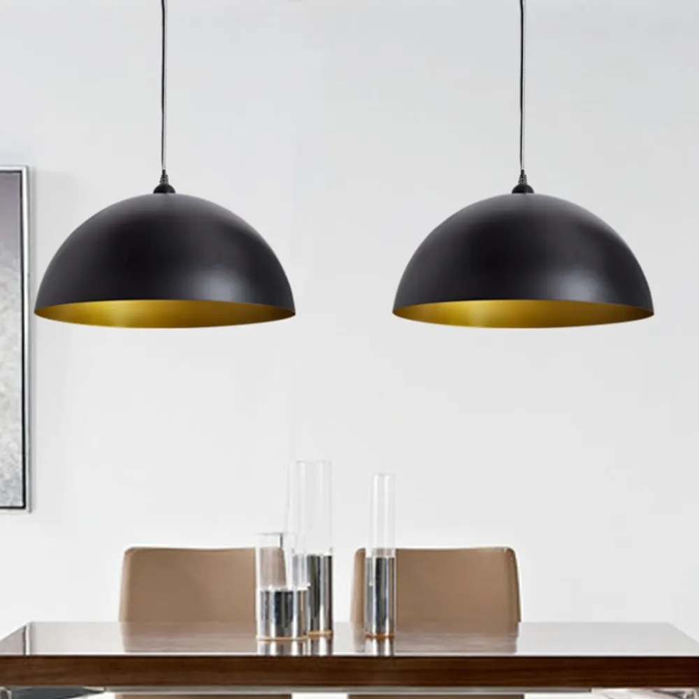 Candeeiros de teto 2 pcs altura ajustável semiesféricos preto Fácil Instalação