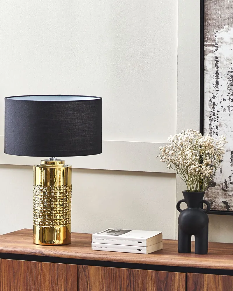 Ceramic Table Lamp Gold CIMARRON