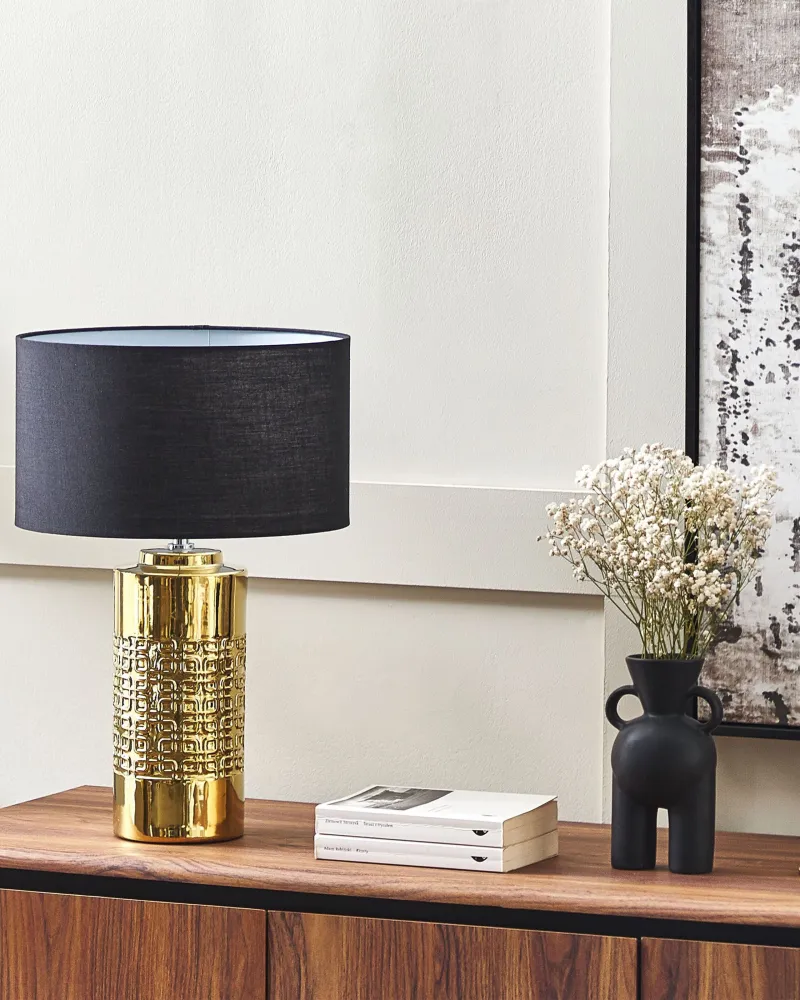 Ceramic Table Lamp Gold CIMARRON