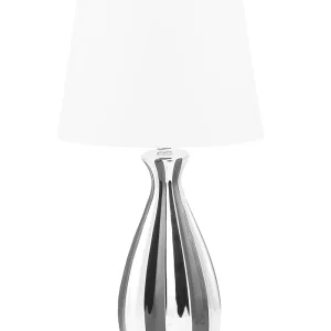 Ceramic Table Lamp Silver and Black VARDJA